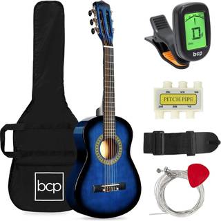 Bedste valgprodukter 30in Kids Acoustic Guitar Beginner Starter Kit med stropp case strenge - Blueburst
