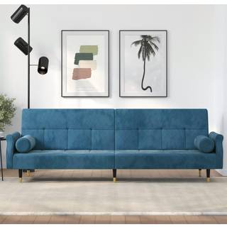 sovesofa med hynder velour mørkegrå