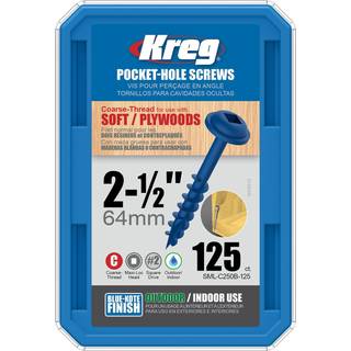 Kreg SML-C250B-125 Skrue 64 mm Ø, Blå-Kote, 125-pak