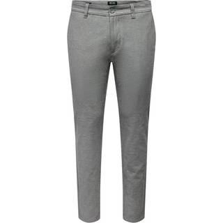 ONLY & SONS Mark Cotton Linen Pants Grey Pinstripe