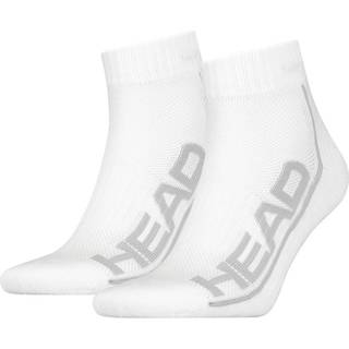 Head Stripe Quarter Strømper (2-par, hvid) - 35-38