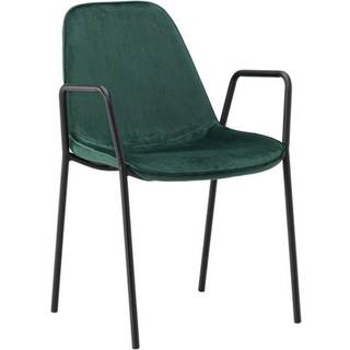 Klädesholmen spisestuestol med armlæn velour grøn.