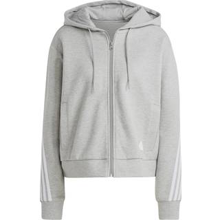 Future Icons 3-Stripes Full-Zip hættetrøje - Medium Grey Heather - XL
