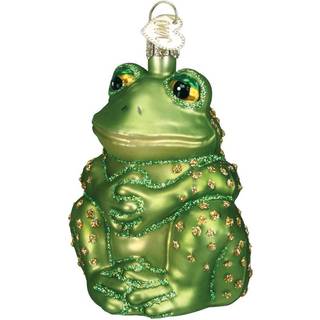Old World Christmas Sea and Water Animals Glass blæst ornamenter til juletræ sidder frø 3,5 tommer grøn