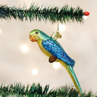 Old World Christmas Bird Watcher Collection Glass blæst ornamenter til juletræ parakeet
