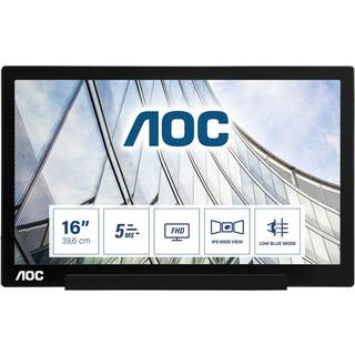 AOC 01 Series I1601FWUX computer monitor 39.6 cm (15.6") 1920 x 1080 pixels Full HD LED Silver, Black
