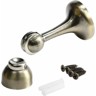 ROK Hardware Magnetic Door Stop Holder 3 inches (Antique Brass 1 Pack)