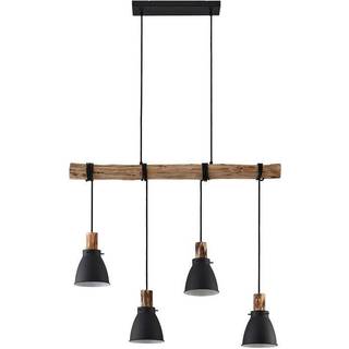 Lindby hængelampe Trebale, E14, Ø 15 cm, 4 lyskilder, træ