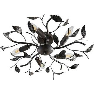 Lindby loftlampe Yos, 5 lyskilder, 58 cm, sort-kobber, E14