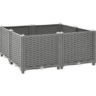 Højbed Polypropylen - Lysegrå / 80 x 80 x 38 cm