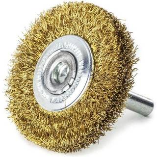 LESSMANN Rundbørste med skaft messing/bølget Ø60 x B10-12 mm (416542)