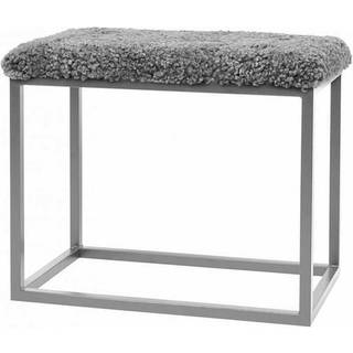 Skinnwille, Palle Bænk fåreskind 60x35 cm Charcoal/Steel