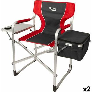 Sammenklappelig campingstol Aktive Grå Rød 61 x 92 x 52 cm (2 enheder)