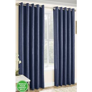 Enhanced Living Enhanced Living Navy Blue Vogue Ready Made Thermal Blackout Eyelet Curtains