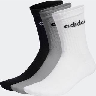Linear Crew Cushioned sokker, 3 par - Medium Grey Heather / White / Black - 28-30