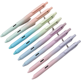 Writech udtr?kkelige gelbl?kpenner: 8ct sort bl?k 0,5 mm fint punkt tip pen komfort greb glat skrivning med ?stetisk gradient farveb?n til journa