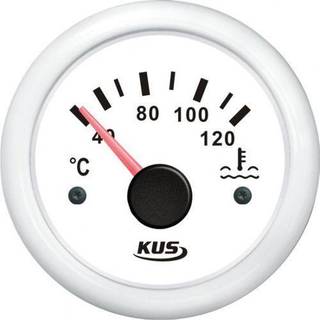 Vandtemperaturmåler KUS, dugfri, Ø52 mm, 12 V / 24 V, hvid, 40 - 120 °C