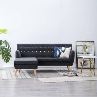 L-formet sofa 171,5x138x81,5 cm stofbetræk mørkegrå