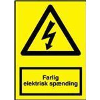 Advarselsskilt - Elektrisk spænding - Vinyl klistermærke - 148 x 105 mm (A6)