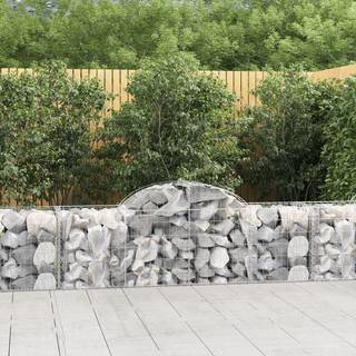 buede gabionkurve 3 stk. 200x50x60/80 cm galvaniseret jern