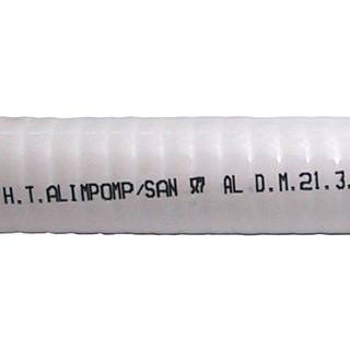 Toiletslange / sanitetsslange Hoses Technology ALIMPOMP/SAN, PVC-slange &amp; stålspiral, 38 mm (1 1/2"), 30 meter, hvid