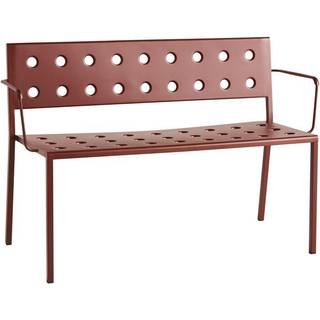 HAY Balcony Dining Bænk med Armlæn Iron Red