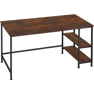 Skrivebord Canton 120x60x75,5cm - Industrielt mørkt træ, rustikt