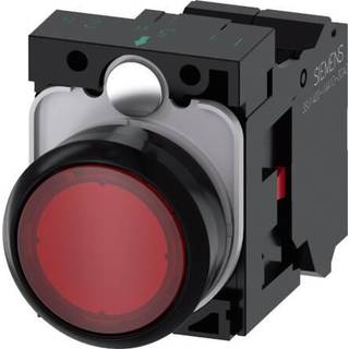Siemens Lampetryk, 22mm, rund, plast, rødflad