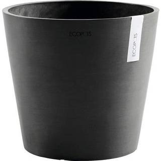 Ecopots Amsterdam holdbar indendørs/udendørs moderne runde genanvendte plastiske planter blomsterpotte mørkegrå 12 """"