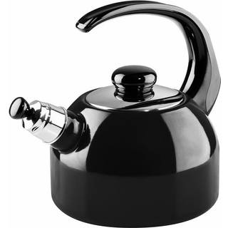 Riess Classic Spezialartikel Wasserkessel 18 cm / 2,0 L mit Flöte - Emaille - Schwarz