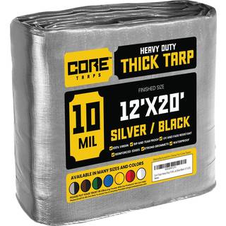 Kerne tarps Heavy Duty 10 Mil Tarp Cover Vandtæt UV -resistent Rip and Tear Proof Poly Tarpaulin med forstærkede kanter til tagcamping Patio Pool