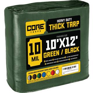 Kerne tarps Heavy Duty 10 Mil Tarp Cover Vandtæt UV -resistent Rip and Tear Proof Poly Tarpaulin med forstærkede kanter til tagcamping Patio Pool