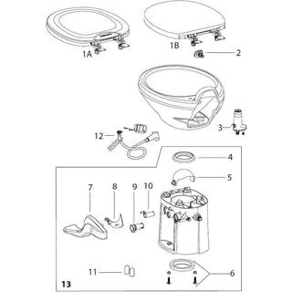 Thetford 42138 Style 2 toiletbase kun (d?kning er ikke inkluderet)