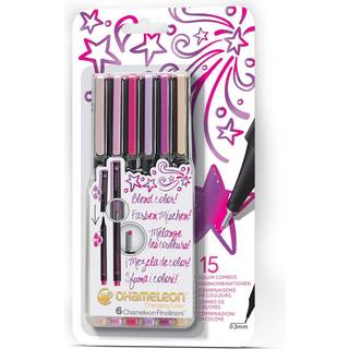 Fineliners 6 Pen Floral Colors Set