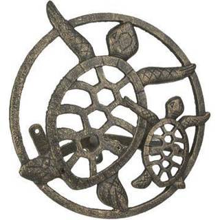 Bronze havskildpadde støbejernsslangeholder: dekorativ vægmonteret have slangebøjle - Nautisk udendørs indretning, der fremhæver din plads med ky