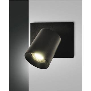 Fabas Luce Modo spot, 1 lyskilde, sort, dekorationsringe, GU10, aluminium, Sort, Gangområde, Aluminium, Moderne