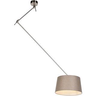 Stål pendellampe med taupe-farvet linieskærm 35 cm - Blitz