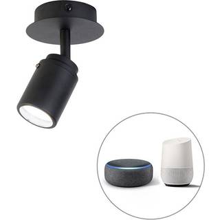 Smart badeværelsesspotlight sort IP44 inkl. Wifi GU10 - Ducha