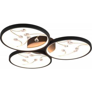 LED-loftslampe Groovy tre-lys sort 3.000K