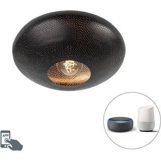 Smart loftslampe sort med guld 40 cm inkl. Wifi G95 - Radiance
