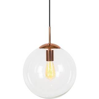 Art Deco Hængelampe Kobber med klart glas 30 cm - Ball 30
