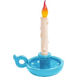 Grimm Bugia deko LED-bordlampe i kerteform, blå