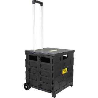 Dbest Products Quik Cart Pro Wheeled Rolling Crate Teacher Utility med s?de tunge sammenfoldelig kurv med h?ndtag sort