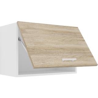 Esilo overskab køkken 60 cm 1 låge hvid, eg dekor.