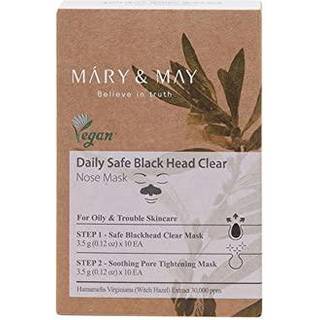 MARY & MAY Daily Safe Black Head Clear Nose Mask Næsepore strips mod hudorme til tofaset behandling af huden 2x10 stk. - 2x10 stk.
