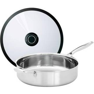 Sort terning rustfrit stål 4,5 qt saut? Pan med låg 3 lag Professionel klasse stål 11-tommer Pan Sliver opvaskemaskine sikker.