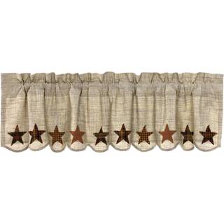 VHC Brands Abilene Cotton 16x60 Star Valance Tan