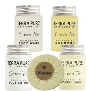 Terra Pure Hotel S?ber og toiletartikler Bulk Set | 1-Shoppe alt-i-kit-faciliteter til hoteller | 1oz Hotel Shampoo & Conditioner Body Wash Body
