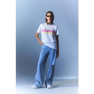 PIECES dame tee PCMIXTAPE - BrightWhiteH2O - XXS