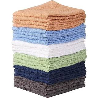 H?ndkl?de og linned Mart 100% bomuld - 24 Pack Wash Cloth Set - FLANNEL FACE kl?der st?rkt absorberende og bl?d f?ler fingerspidsh?ndkl?der (Mult